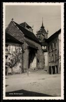 AK Estavayer, Porche de l`église et clocher